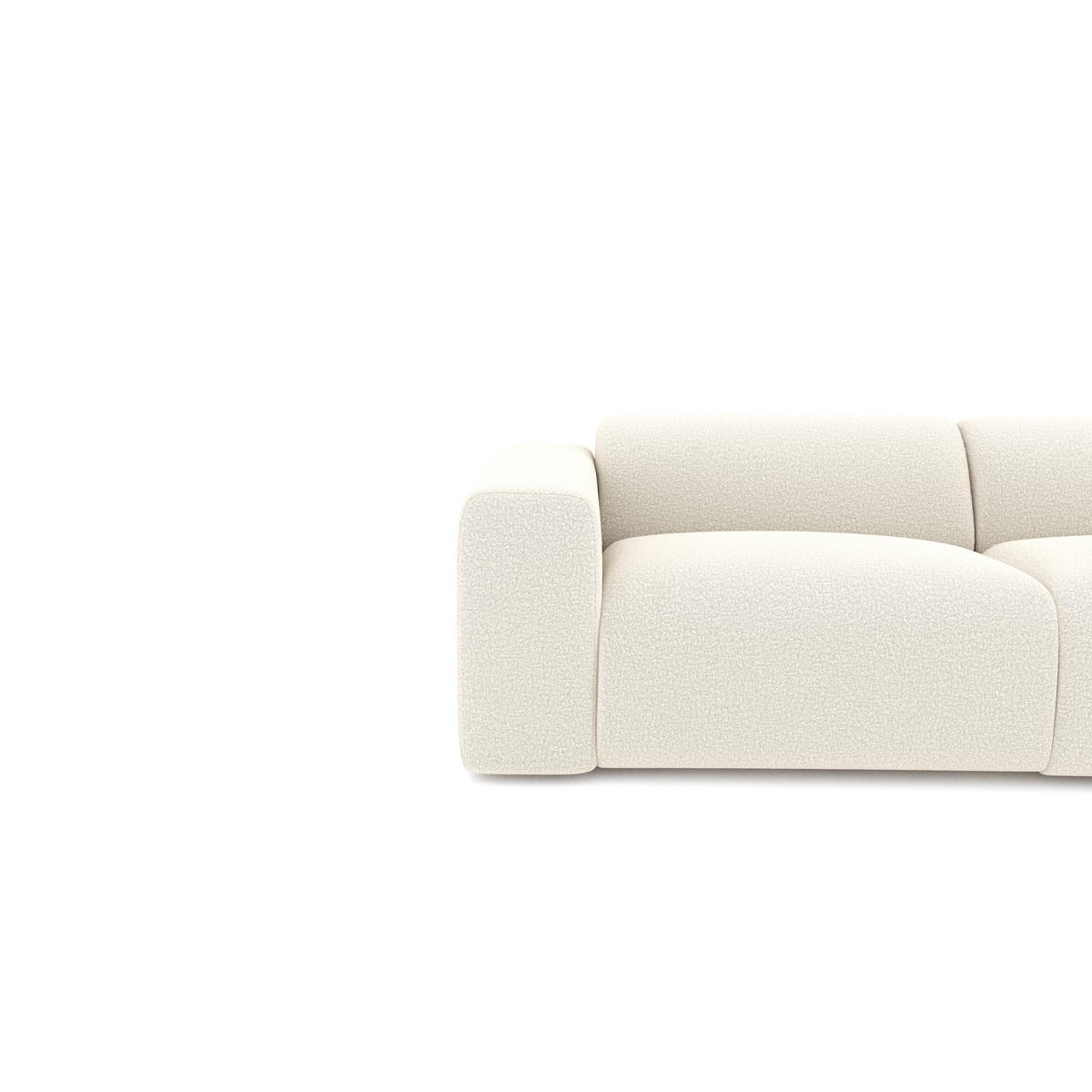 ECKSOFA RECHTS Bouclé-Stoff Creme 280cm - Creme, Textil (280/165cm) - Sia Home