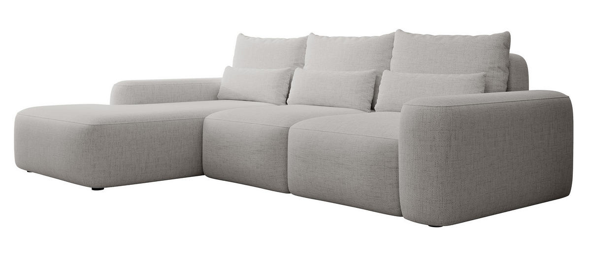 ECKSOFA Carnos Chenille-Bezug in Grau - Grau, Textil (264/162cm) - Selsey