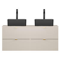 WASCHTISCH Durango-56 - Beige, Holzwerkstoff (121/65/47cm) - Lomado