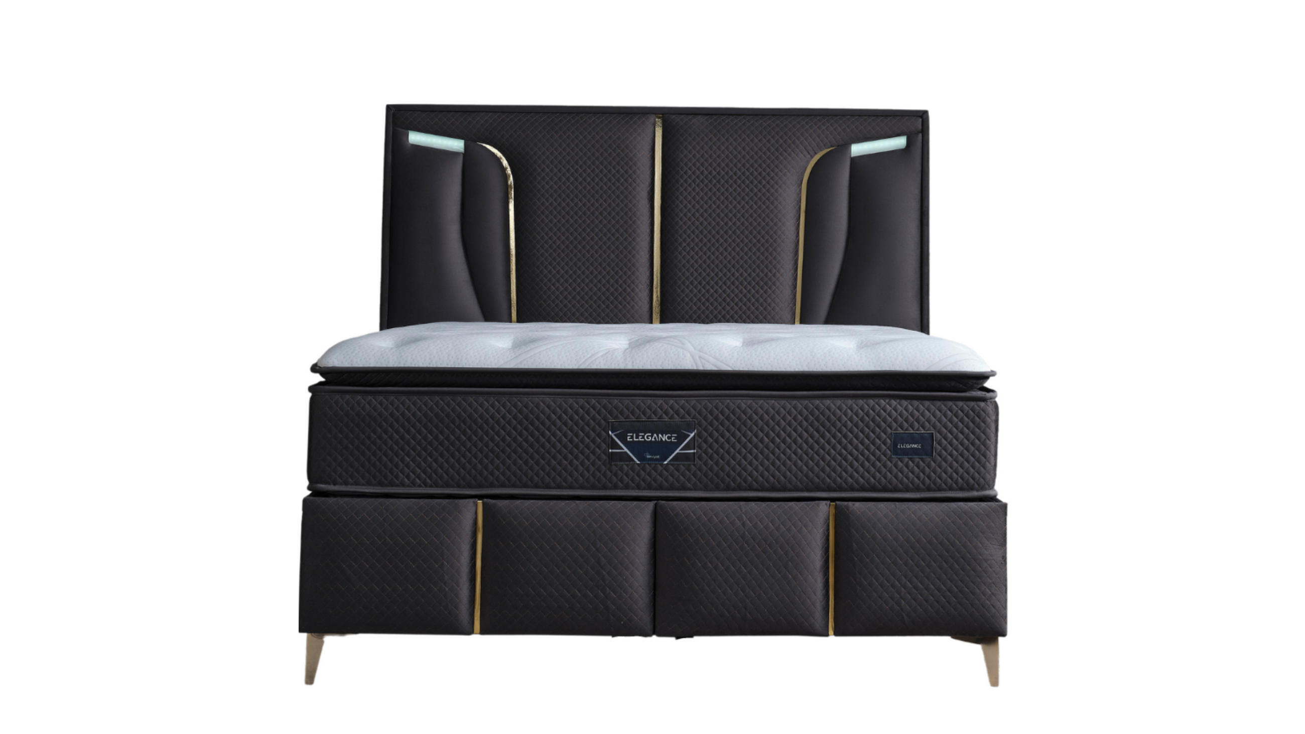 POLSTERBETT-SET Elegance 140x200 Anthrazit - Bett inkl. Matratze - Anthrazit, Metall (140/200cm) - Villa Möbel