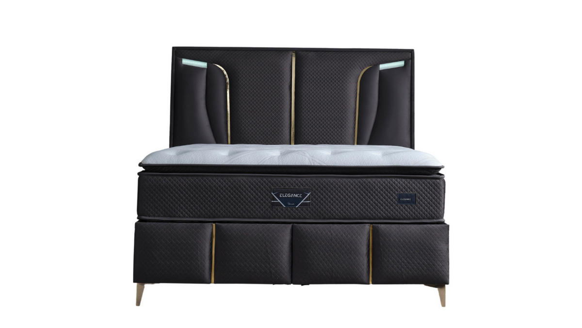 POLSTERBETT-SET Elegance 150x200 Anthrazit - Bett inkl. Matratze - Anthrazit, Metall (150/200cm) - Villa Möbel