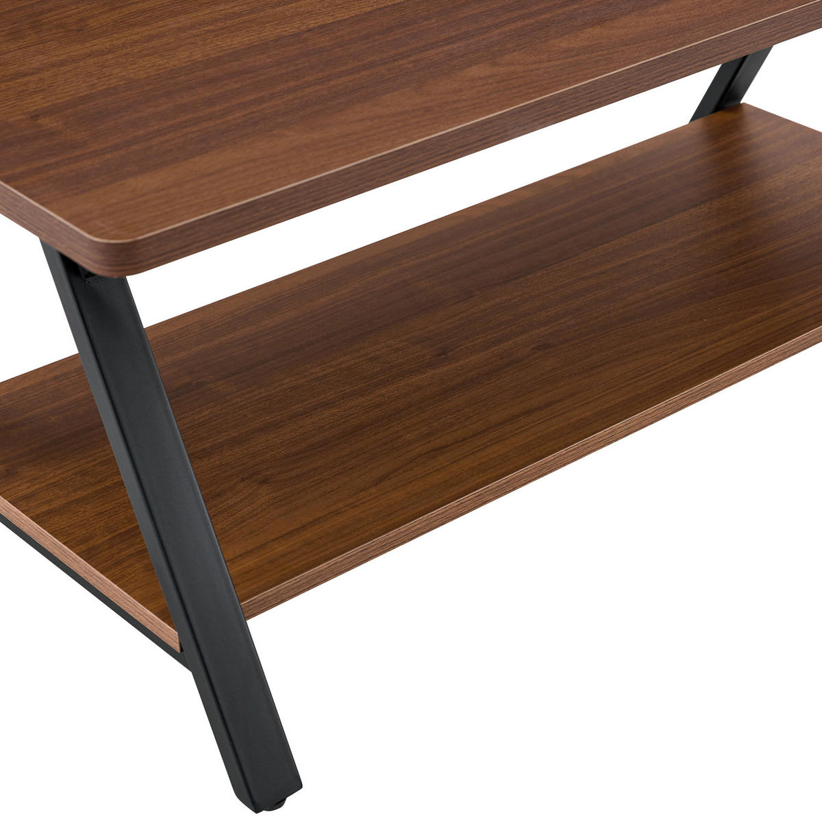 COUCHTISCH 110/57/44,5 cm mit Ablage im industriellen Design, Walnuss - Walnussfarben, Holzwerkstoff (110/57/44.5cm) - Redom