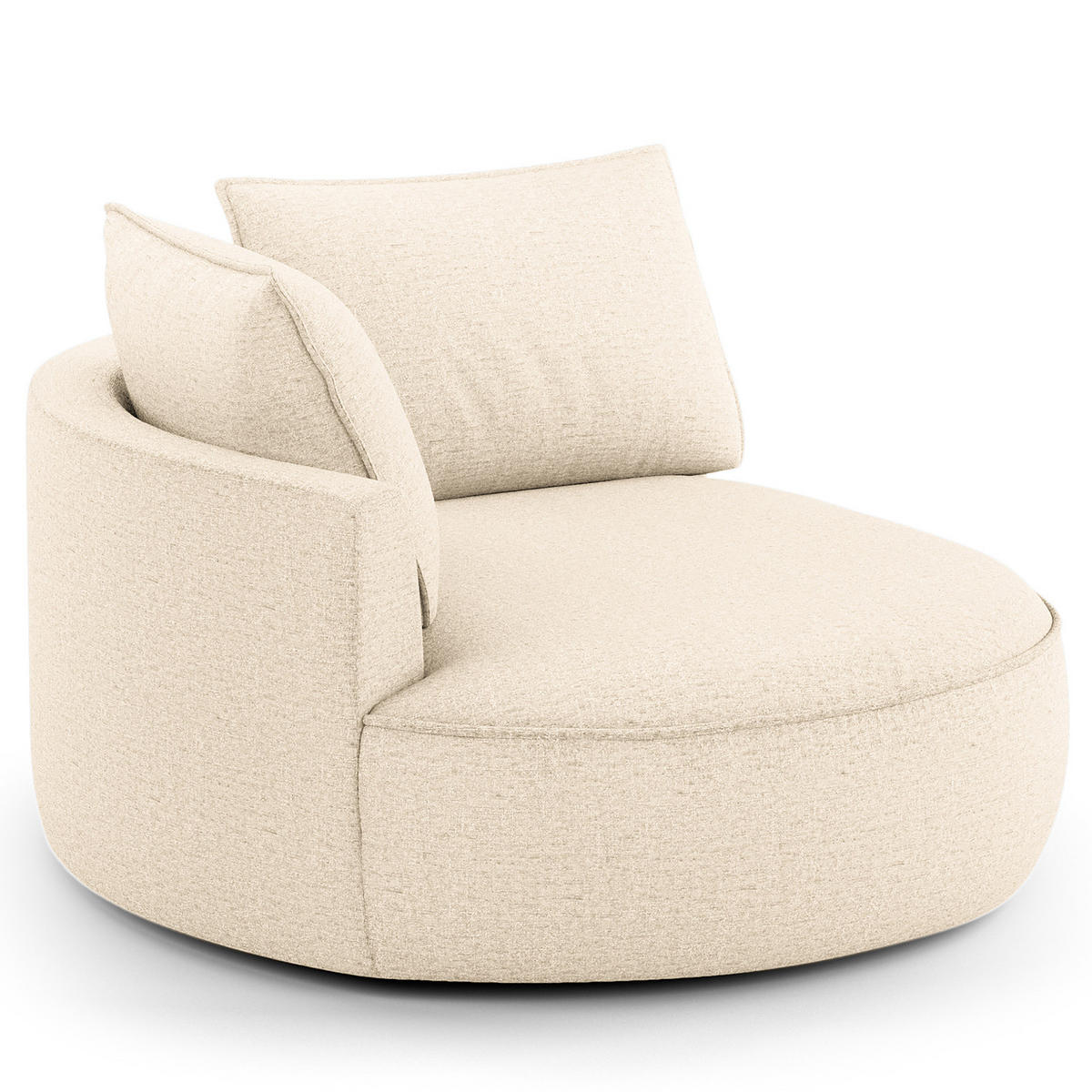 OTTOMANE - modular - Champagner/Schwarz, Kunststoff/Textil (126/82/154cm) - home24