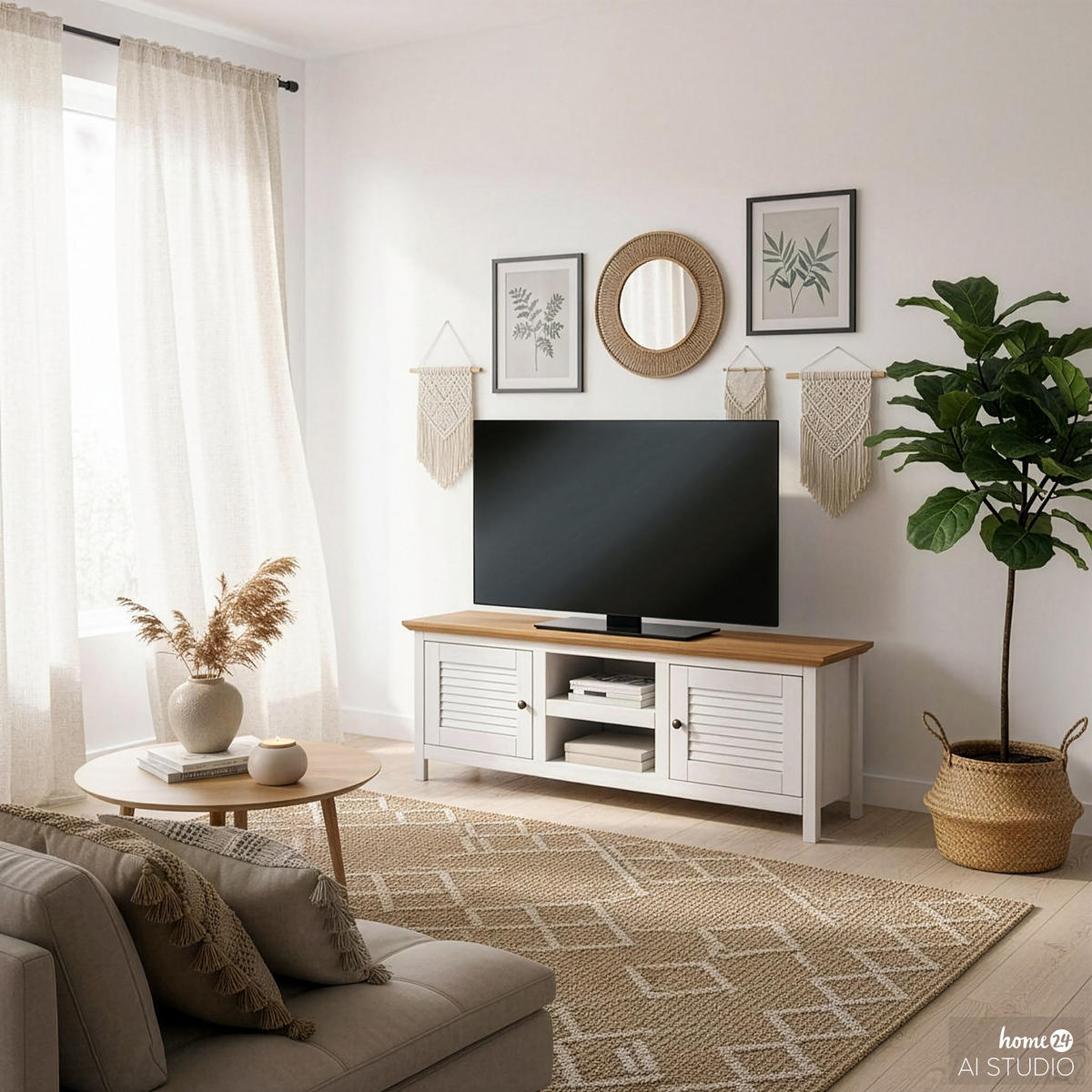 MASSIVES TV-LOWBOARD - Kiefer massiv - 150 cm - Braun/Kieferfarben, Holz/Metall (150/55/42cm) - home24