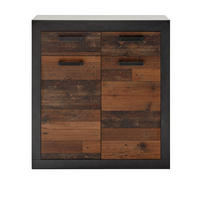 KOMMODE Old Used Wood Shabby Design mit grau, 92 x 104 cm - Dunkelgrau/Braun, Holzwerkstoff/Kunststoff (92/104/40cm) - Furn.Design