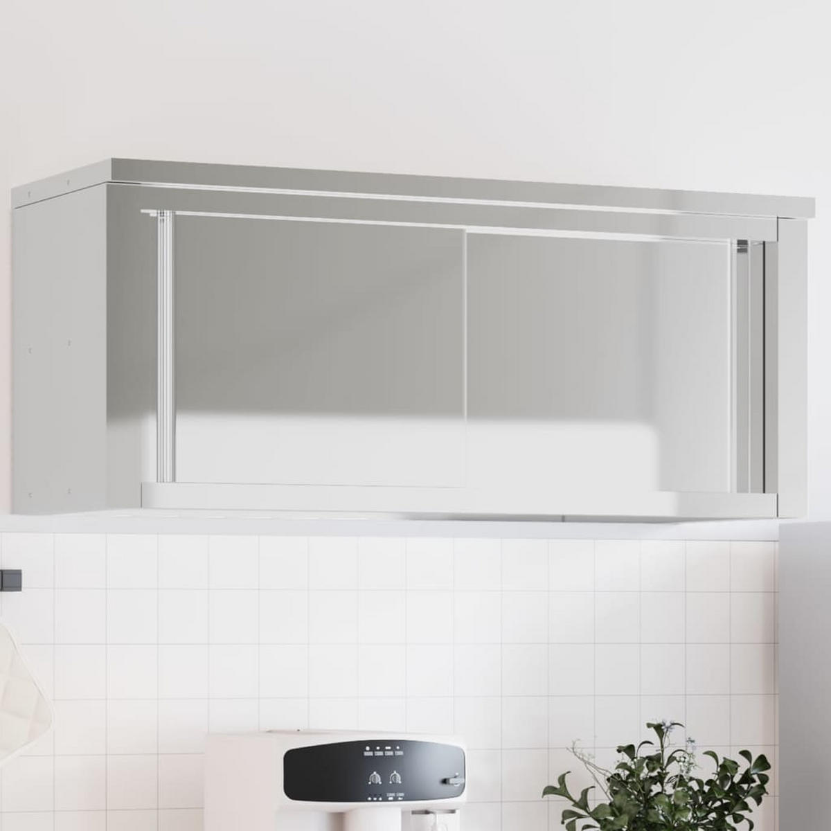 KÜCHEN-WANDSCHRANK Mit Schiebetüren Edelstahl - Silberfarben, Metall (40/46/110cm) - vidaXL
