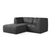 ECKSOFA Links Kunstleder Grau - Schwarz/Grau, Holzwerkstoff/Kunststoff (191/175cm) - Makamii
