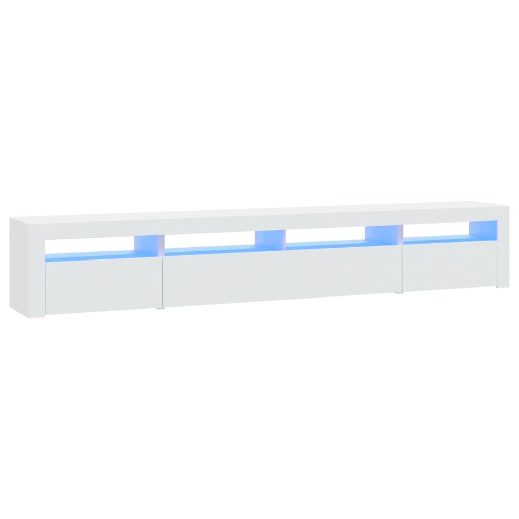 TV-SCHRANK Mit Led-Leuchten Weiss 240/35/40 Cm - Weiß, Holzwerkstoff (35/40/240cm) - vidaXL