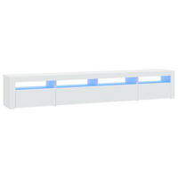 TV-SCHRANK Mit Led-Leuchten Weiss 240/35/40 Cm - Weiß, Holzwerkstoff (35/40/240cm) - vidaXL