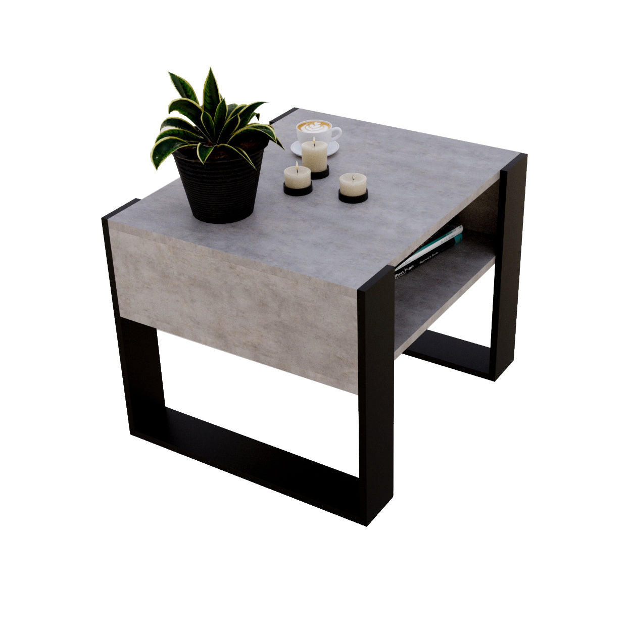 COUCHTISCH KARO 65 - Multicolor/Schwarz, Holz (53.6/65/45cm) - Mat-Haus