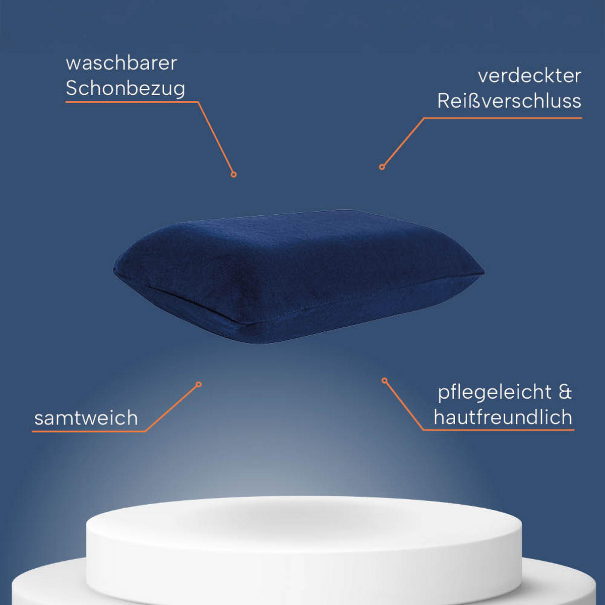 KISSENBEZUG für Reisekissen, DOPPELPACK Blau 40x25 cm - Blau, Textil (25/40cm) - casimum