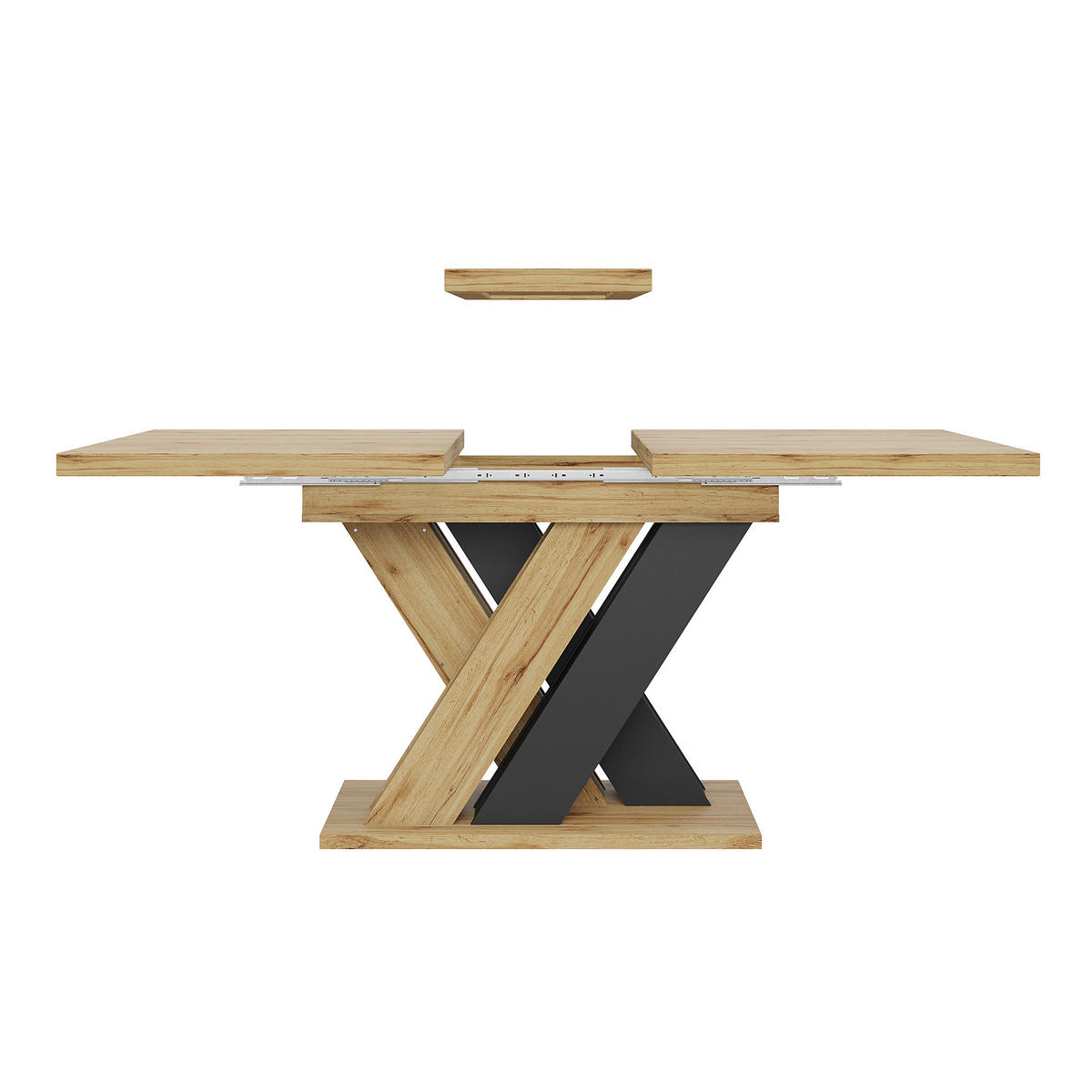 ESSTISCH Teleskop 119-158Cm X Beine Holzfarbe - Schwarz, Holzwerkstoff (80/119/75cm) - FLIEKS