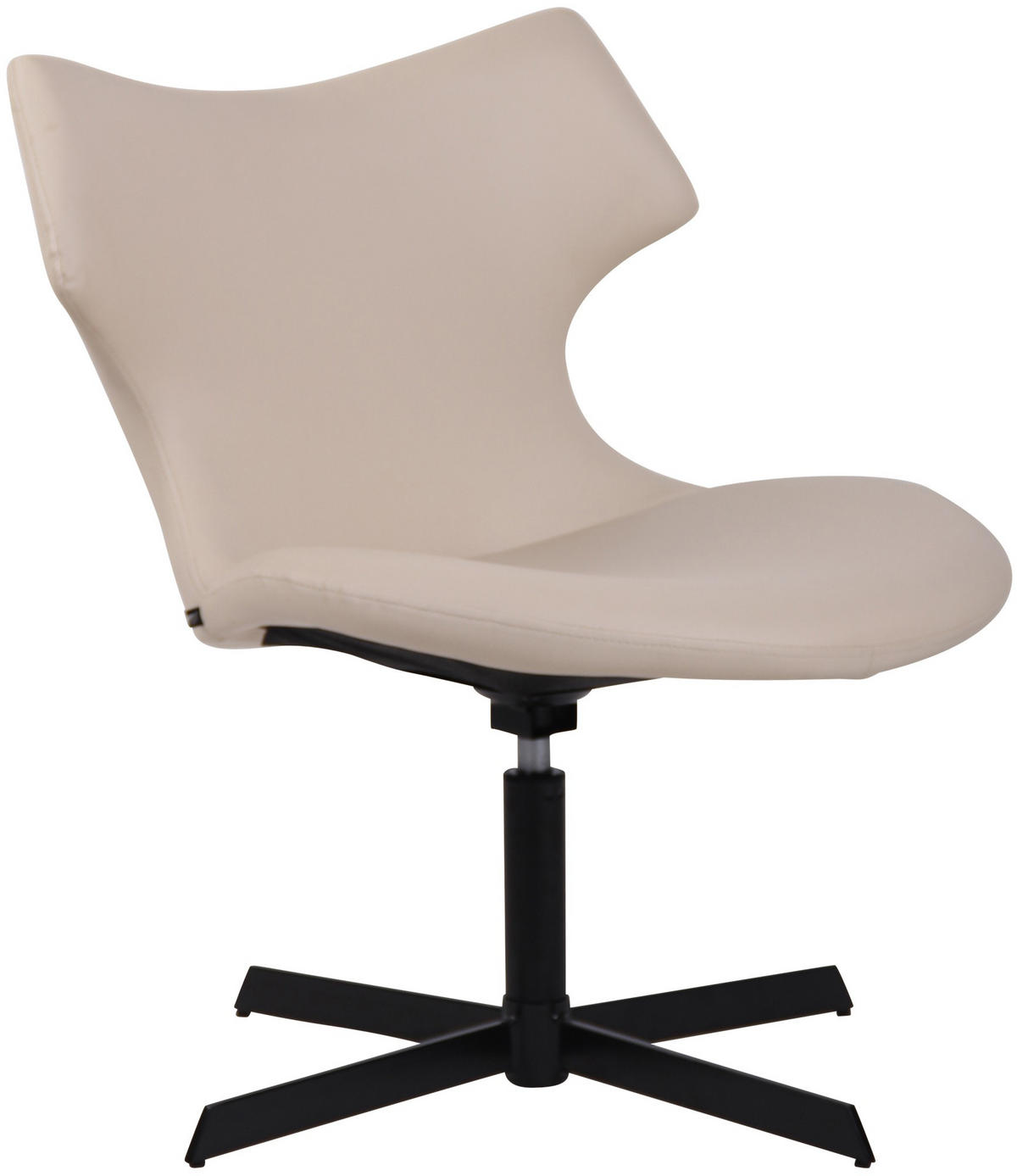 DREHSTUHL Lederlook creme - Creme/Schwarz, Textil/Metall (65/79/69cm) - CLP