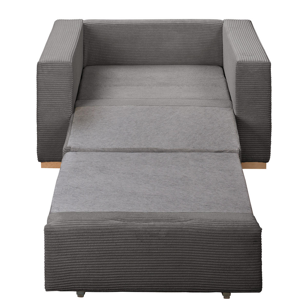 SCHLAFSESSEL - Buchefarben/Grau, Buchenholz/Textil (110/90/90cm) - home24