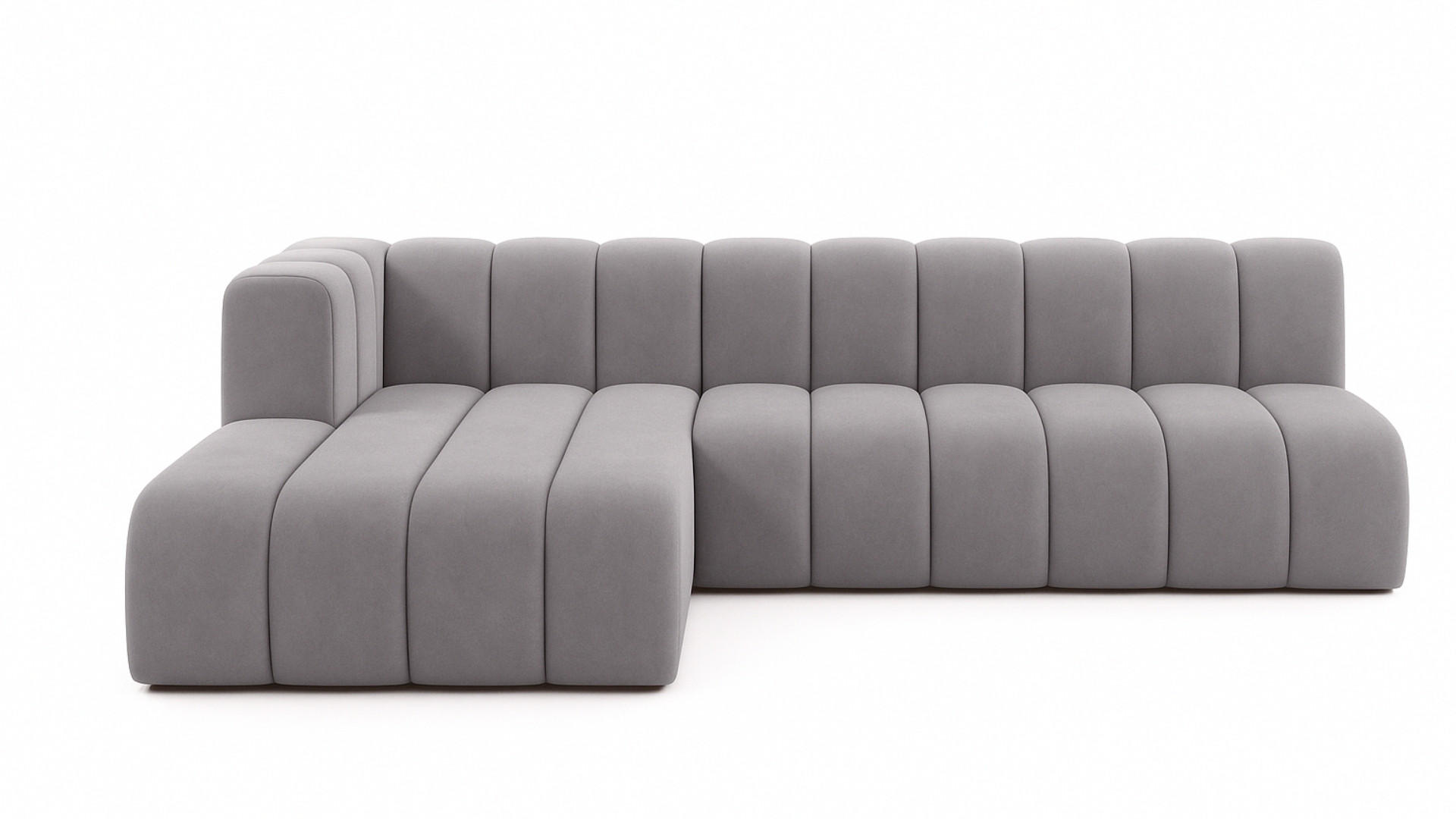 ECKSOFA GRAND L 295 cm, Stoff Salvador, Grau, Links - Grau, Holz (295/179cm) - Kaiser Möbel