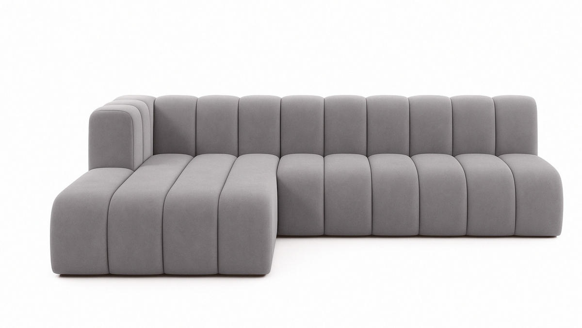 ECKSOFA GRAND L 295 cm, Stoff Salvador, Grau, Links - Grau, Holz (295/179cm) - Kaiser Möbel