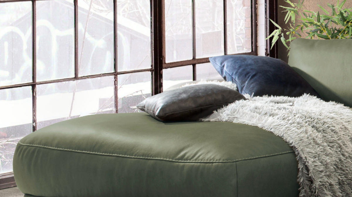 ECKSOFA MOTORISCH. RELAXFUNKTION LOLA Dunkelgrün Leder - Dunkelgrün/Schwarz, Leder (233/178cm) - KAWOLA