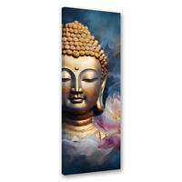 WANDBILD buddha statue - Goldfarben, Textil (30/90cm) - Feeby
