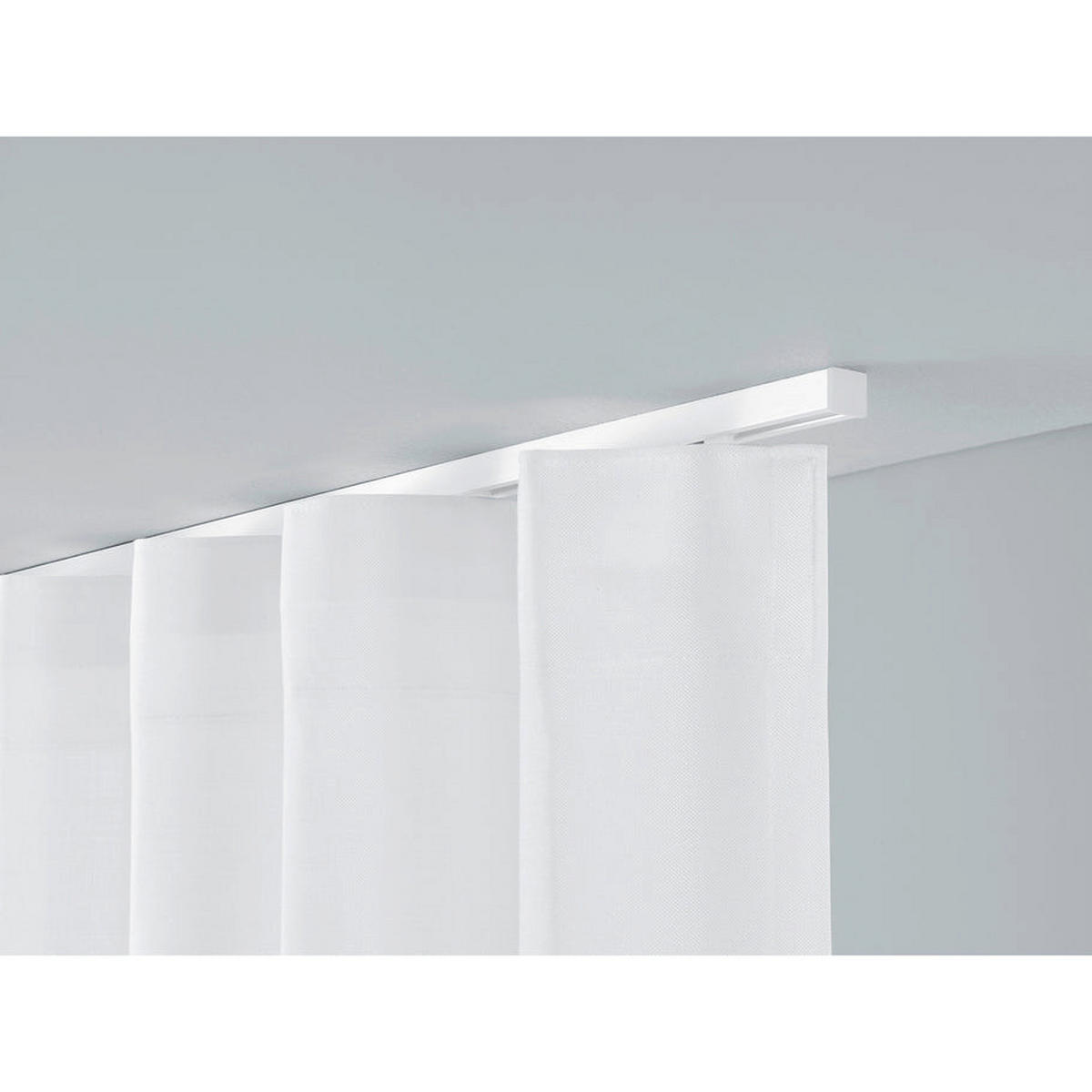 GARDINENSCHIENE 1-lauf Square - Weiß, Metall (130cm) - Deco-Raum