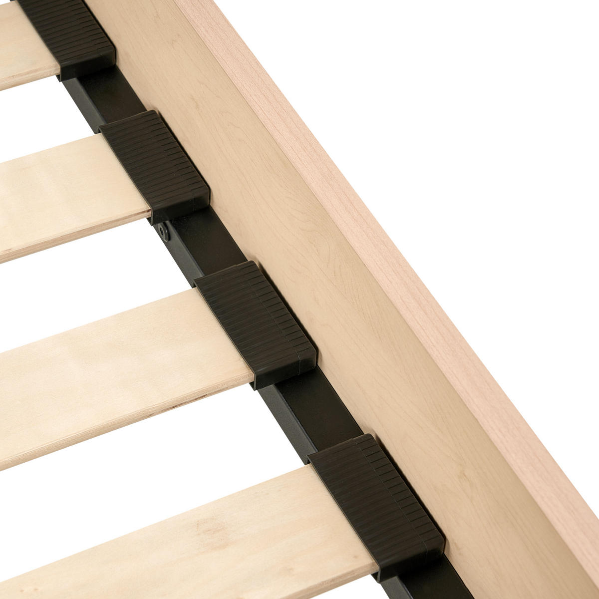POSTEL s roštem 120/200 cm Faserplatte, PE Ratan Světle hnědá Monpazier - světle hnědá, přírodní materiály (120/200cm) - Beliani