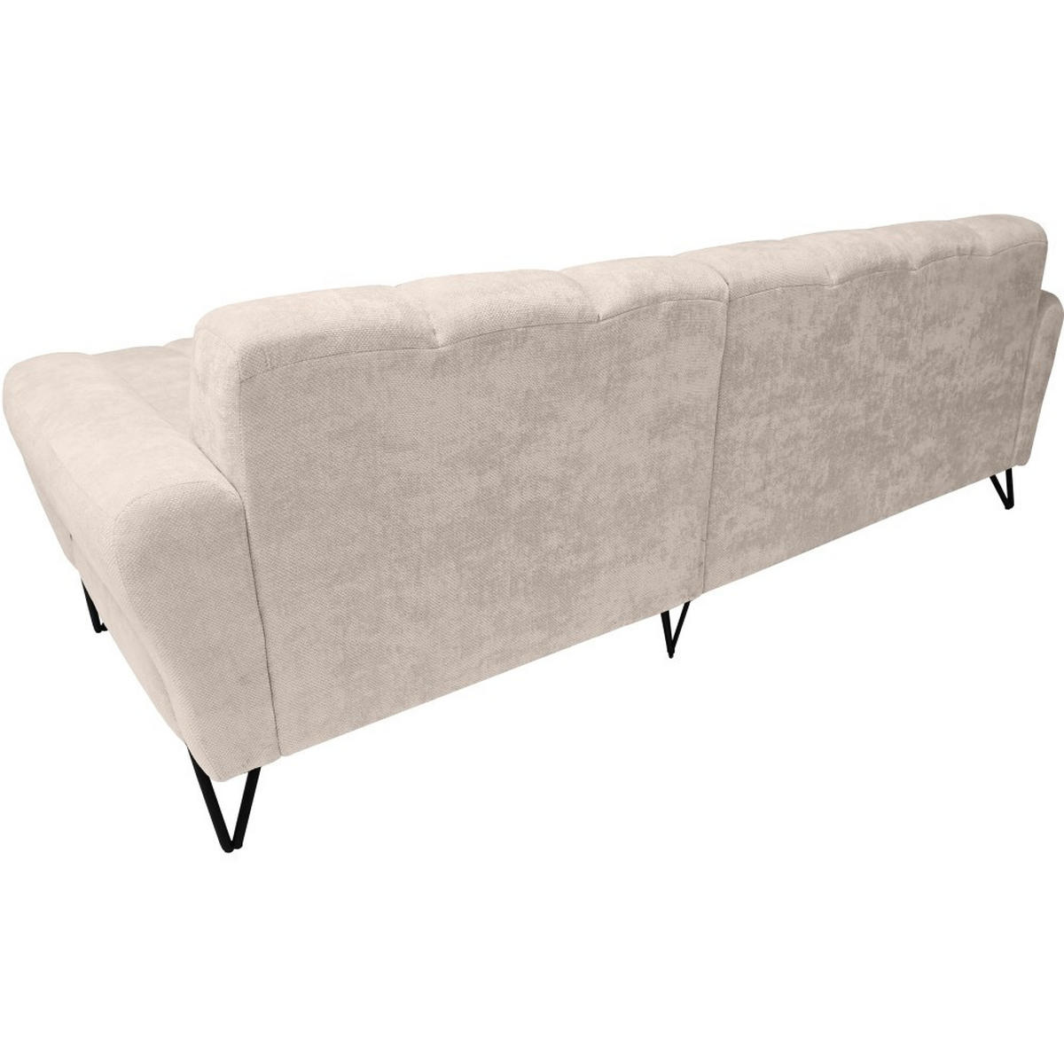 ECKSOFA Volare Mini ohne Schlaffunktion beige rechts, Vega-Stoff - Beige/Schwarz, Textil/Metall (256/165cm) - Beautysofa