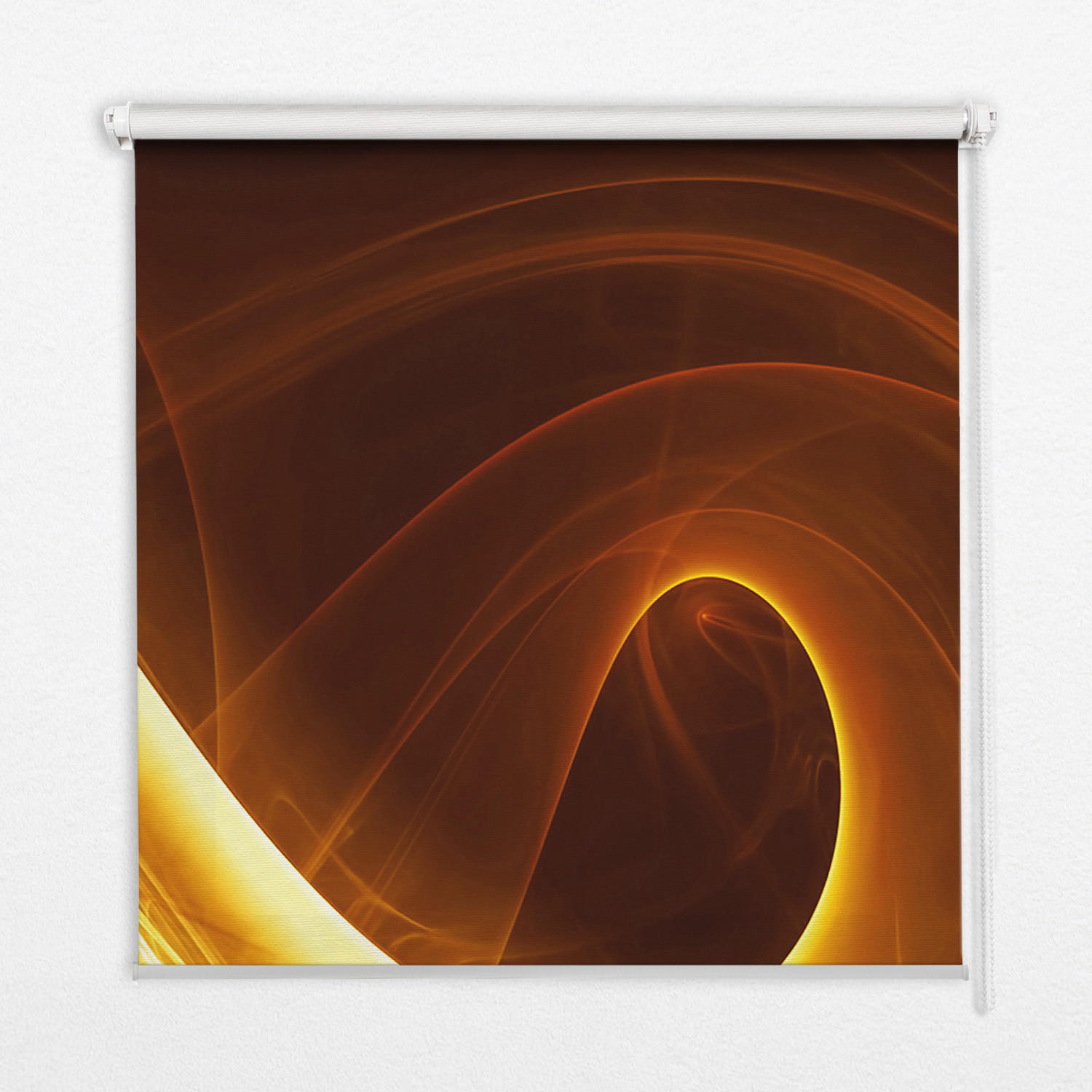 INNENROLLO - Fensterrollo - Rollo - 140x140 cm - Orange Abstraktion - Orange, Kunststoff (140/140/0.5cm) - TULUP