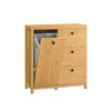 WÄSCHESCHRANK Dunkelnatur - Naturfarben, Holzwerkstoff (80/90/35cm) - SoBuy