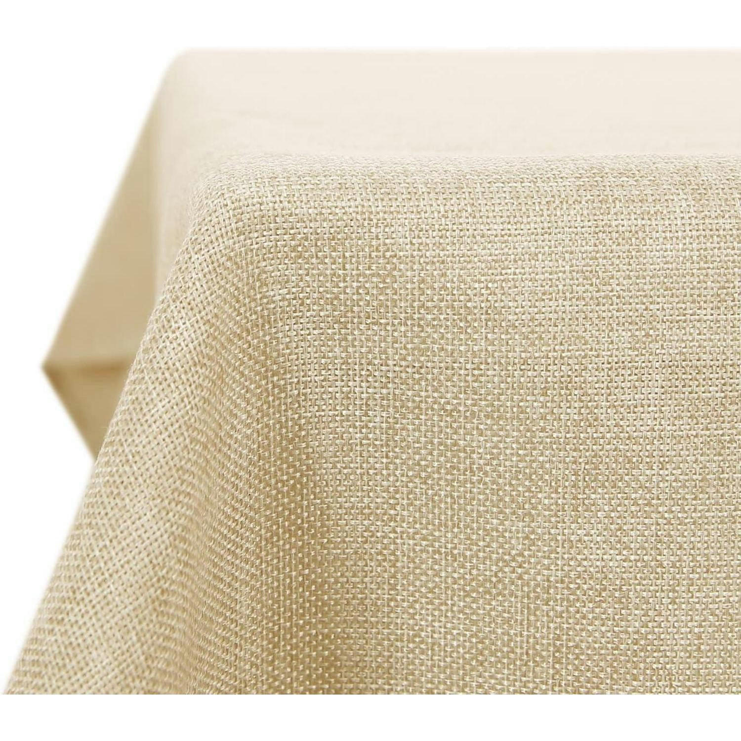 TISCHDECKE Leinenoptik Wasserabweisend 280 x 130 cm Creme - Beige, Textil (280/130/1cm)