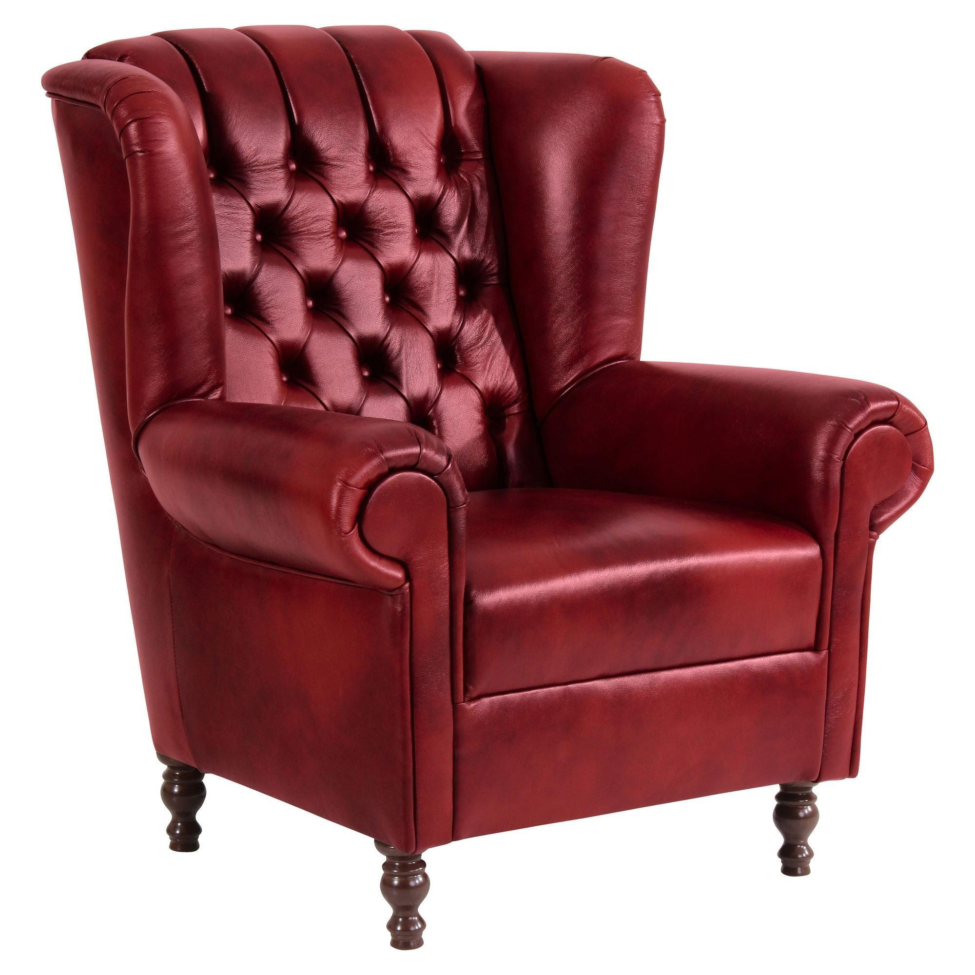 58aufmkessel Ohrenbackensessel Rot 91x101x90 cm