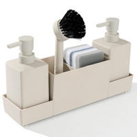 SINK ORGANIZER Kunststoff Seifenspender mit Schwammhalter Schwämme Ablage - Ecru, Kunststoff (30.9/10/9.3cm)