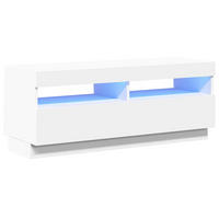 LOWBOARD mit Led-Leuchten 100/35/40 cm aus Holzwerkstoff in Weiß - Weiß, Holz (100/40/35cm) - vidaXL