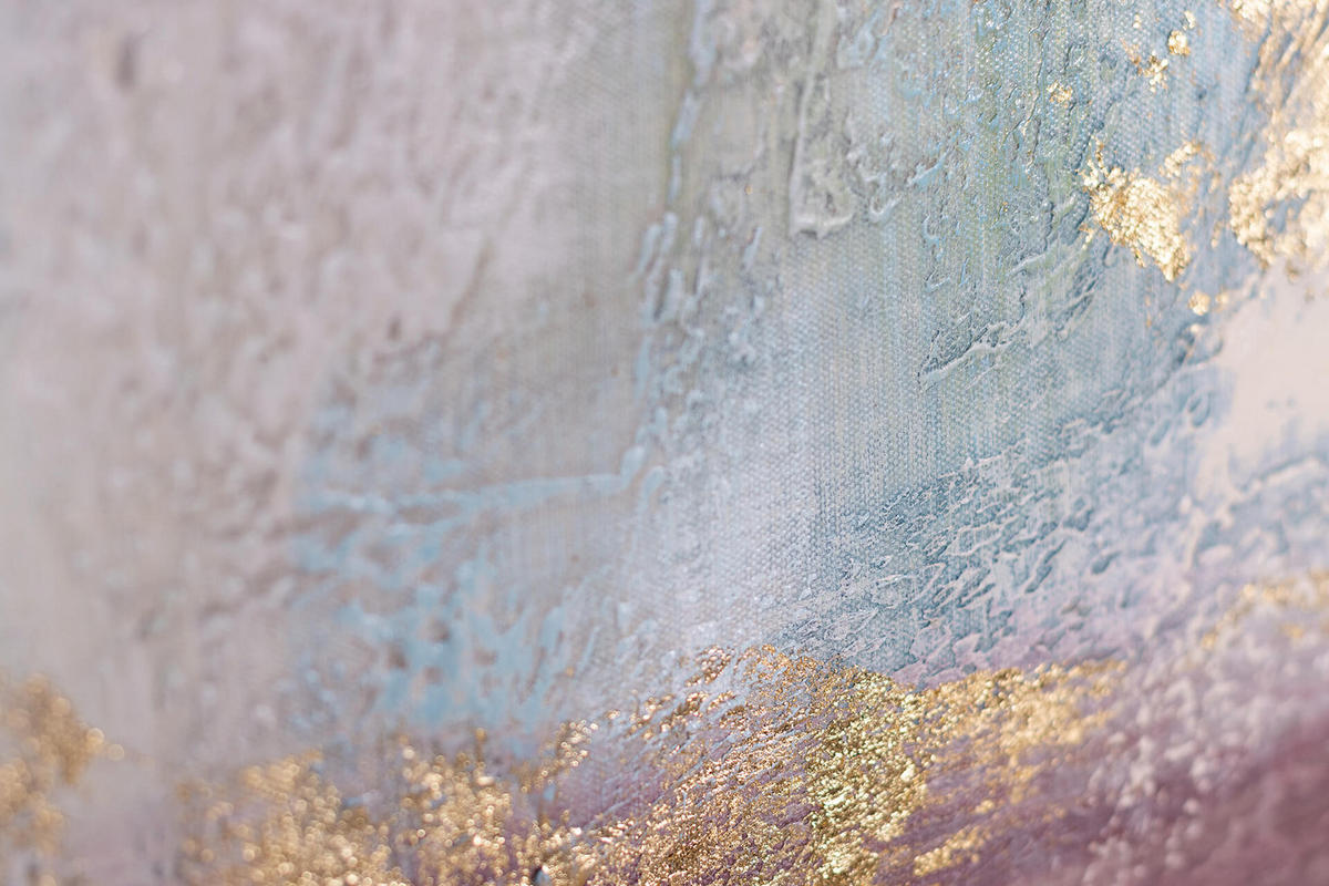 ACRYLBILD HANDGEMALT 100/75 cm - Türkis, Holz/Textil (100/75cm) - KUNSTLOFT