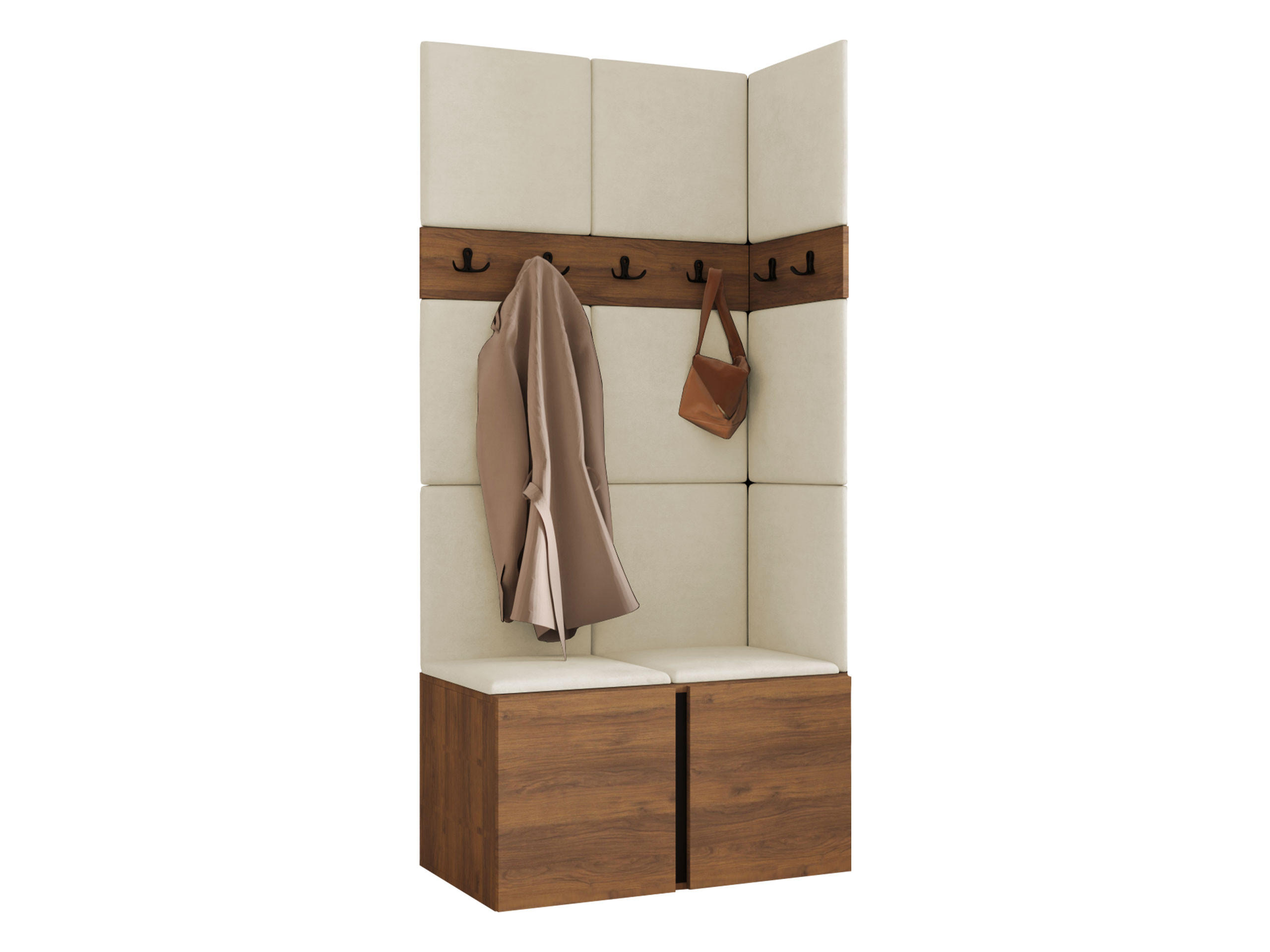 Mirjan24 Garderoben-Set Nussbaum, Beige 84x186x46 cm