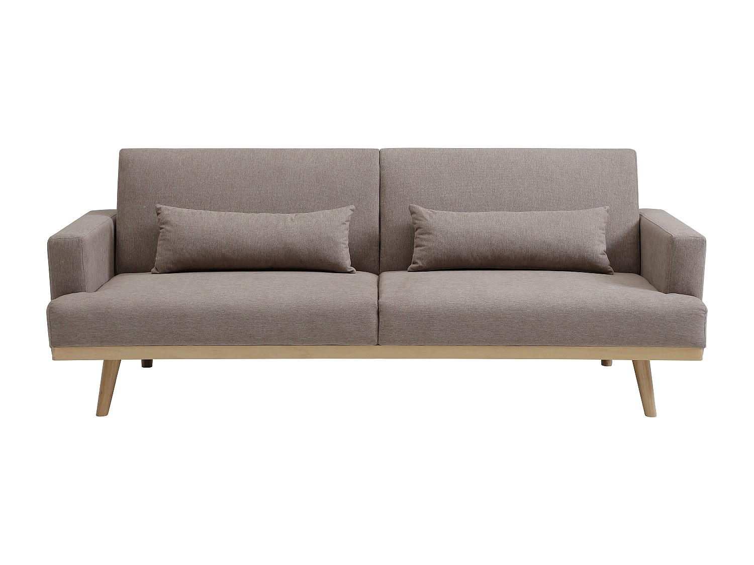 SCHLAFSOFA - 3 Personen - Stoff - Taupe - - Taupe, Textil (216/85/89cm) - Vente-Unique