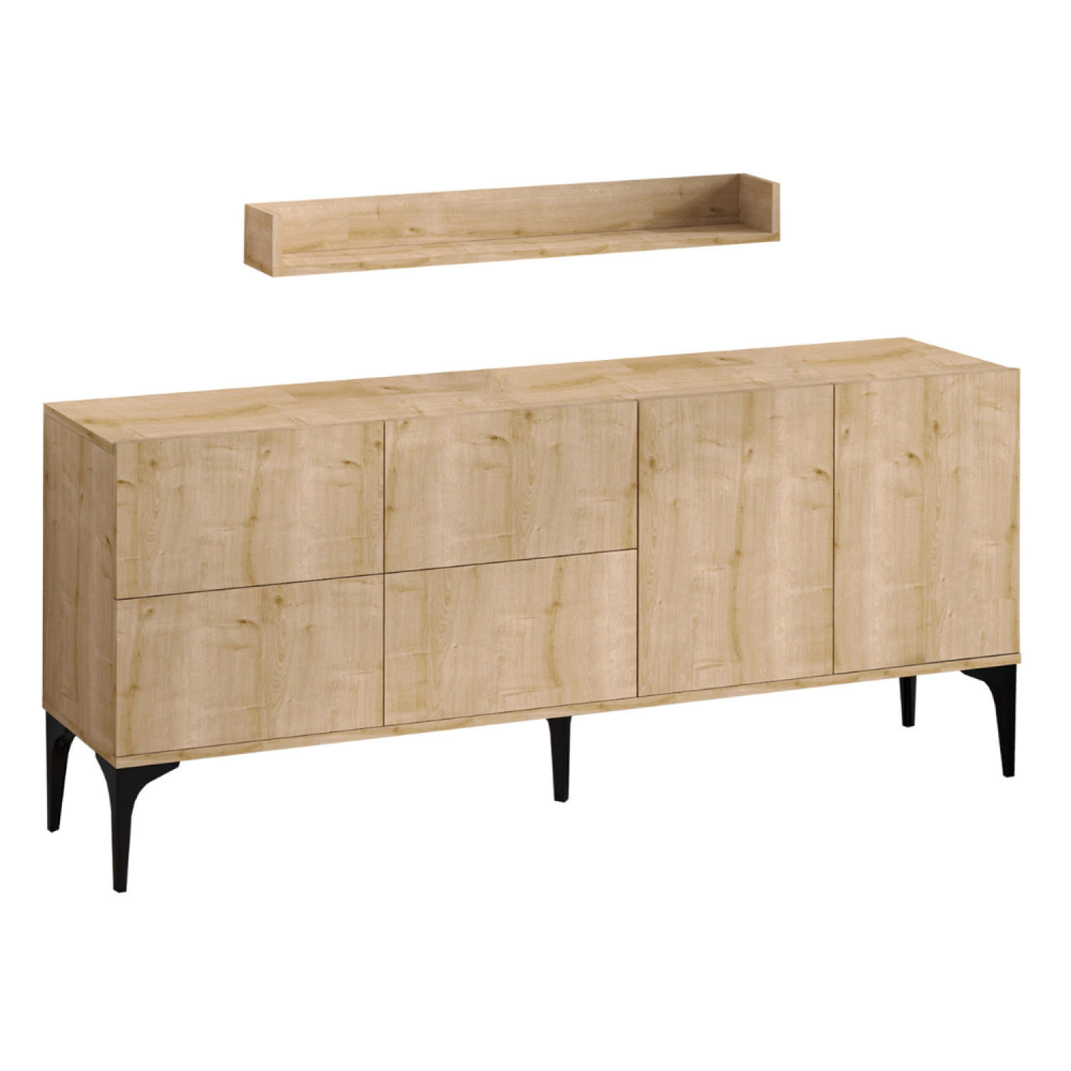SIDEBOARD Assen Braun Länge 186 cm - Braun, Holzwerkstoff (186/33/44cm) - Concept Usine