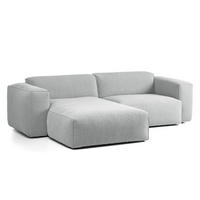 1,5-SITZER ECKSOFA mit Longchair - Hellgrau/Schwarz, Kunststoff/Textil (260/173cm) - home24