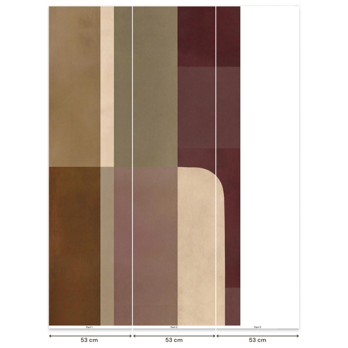 TAPETE - Unis - Abstrakt - Bordeaux - Linien - 120x200 cm - Multicolor, Papier (120/200cm) - OnlyWow