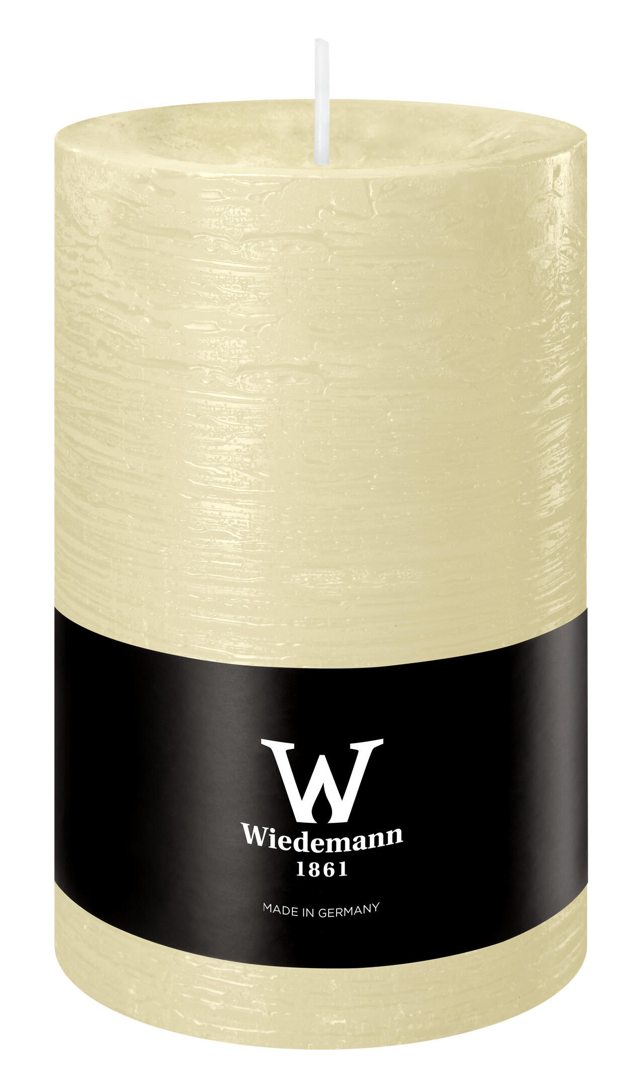 STUMPENKERZE Rustik Marble Style Bisquit 130 x Ø 78 mm, 1 Stück - Beige, Paraffin (8/13cm) - Wiedemann Kerzen
