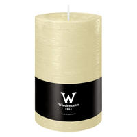 STUMPENKERZE Rustik Marble Style Bisquit 130 x Ø 78 mm, 1 Stück - Beige, Paraffin (8/13cm) - Wiedemann Kerzen