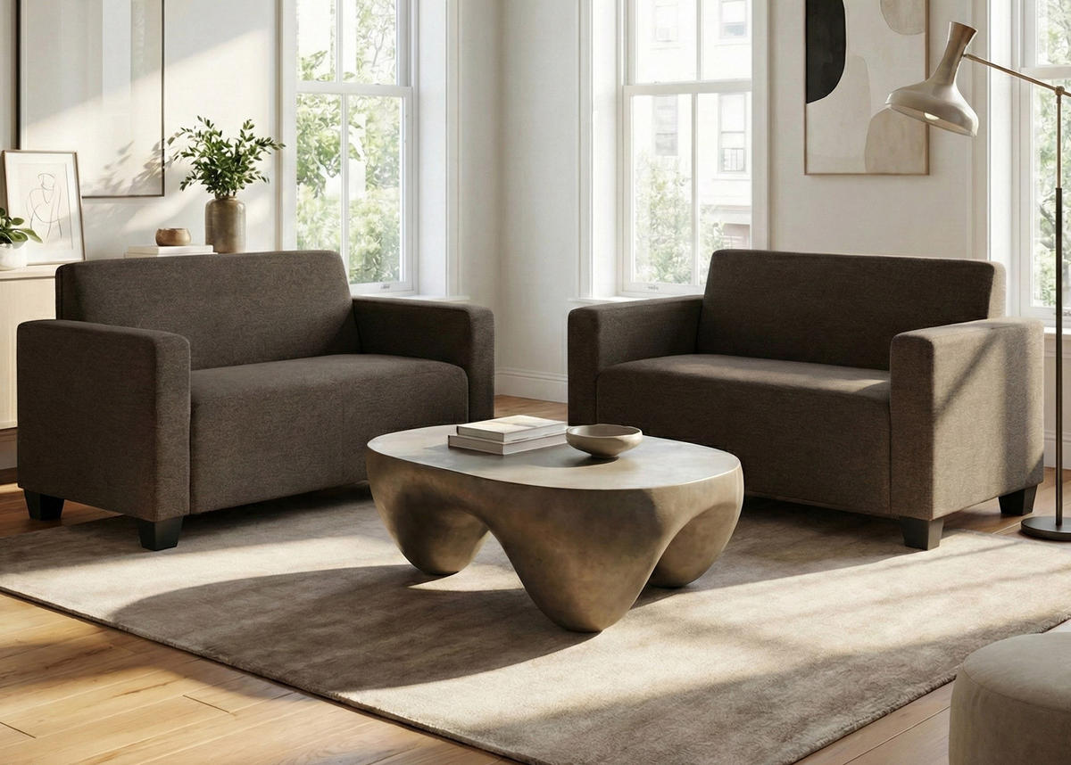 SOFA-GARNITUR Braun - Braun, Textil (136/76/72cm) - MCW