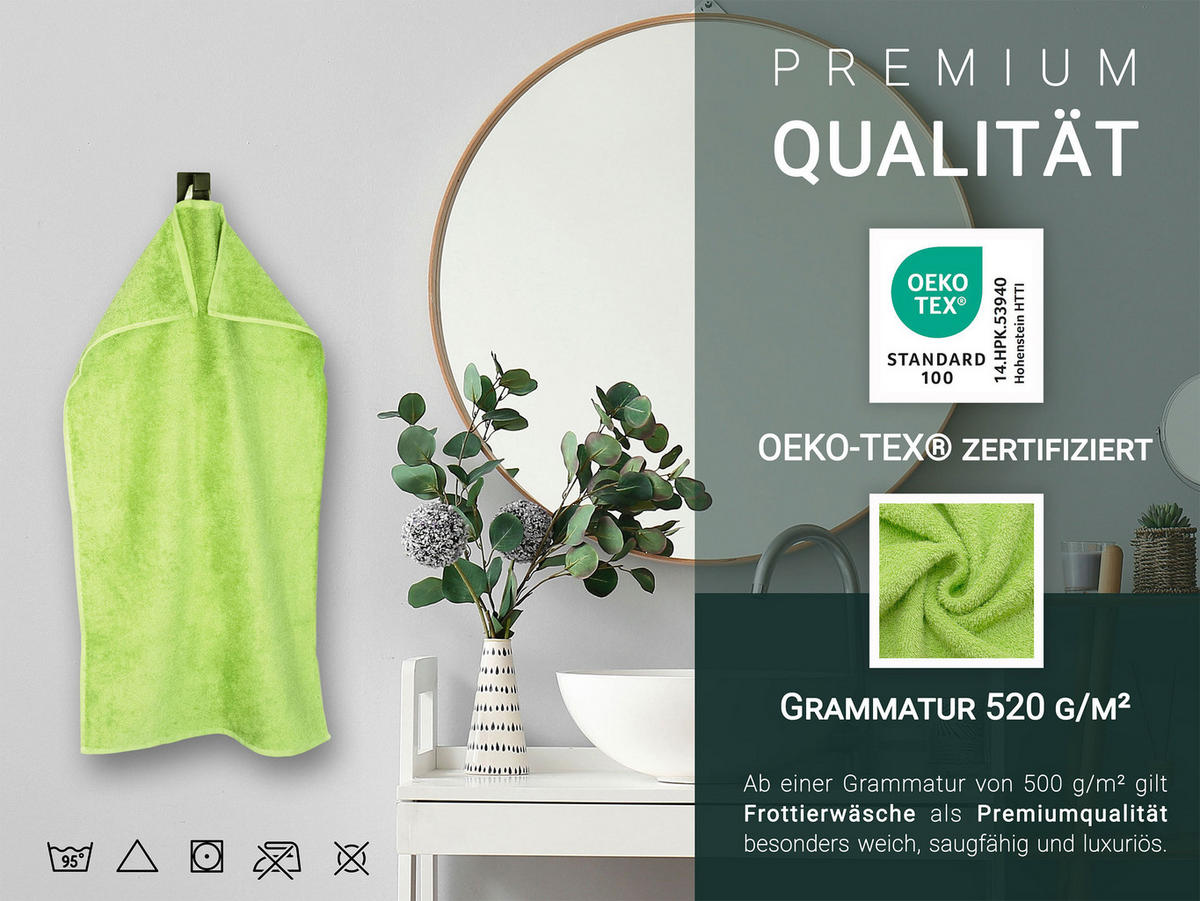 HANDTÜCHER, 6er-Set, 50x100 cm, 100% Baumwolle, Grün - Hellgrün, Textil (50/100cm) - Zollner