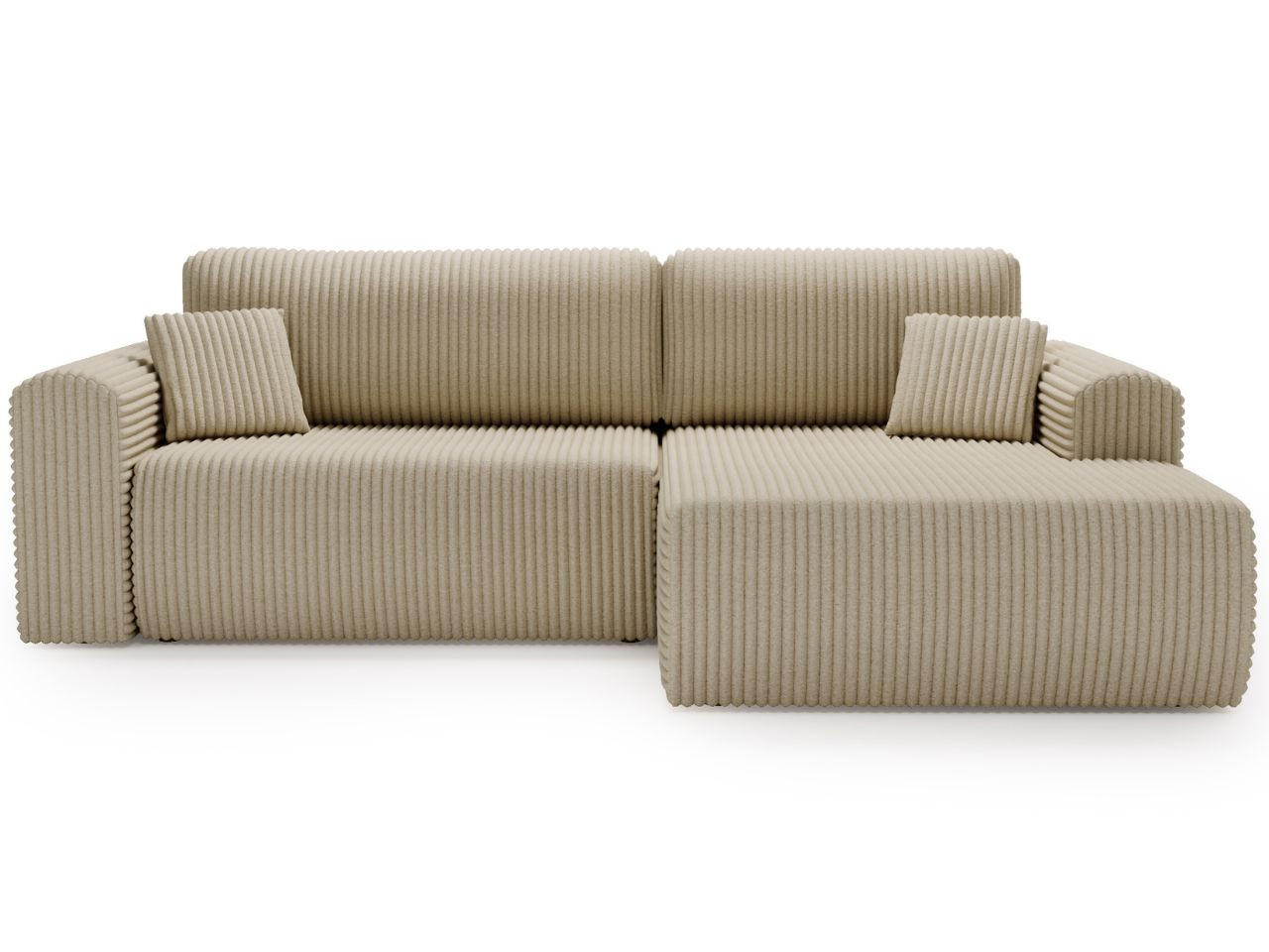 ECKSOFA Belvio Beige Rechts - Beige/Schwarz, Holz/Textil (257/177cm) - Graingold