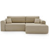 ECKSOFA Belvio Beige Rechts - Beige/Schwarz, Holz/Textil (257/177cm) - Graingold