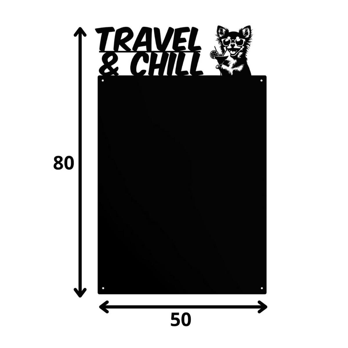 MAGNETTAFEL Chihuahua Schwarz 50x80 cm - Schwarz, Metall (50/80/0.7cm) - ANWICAR