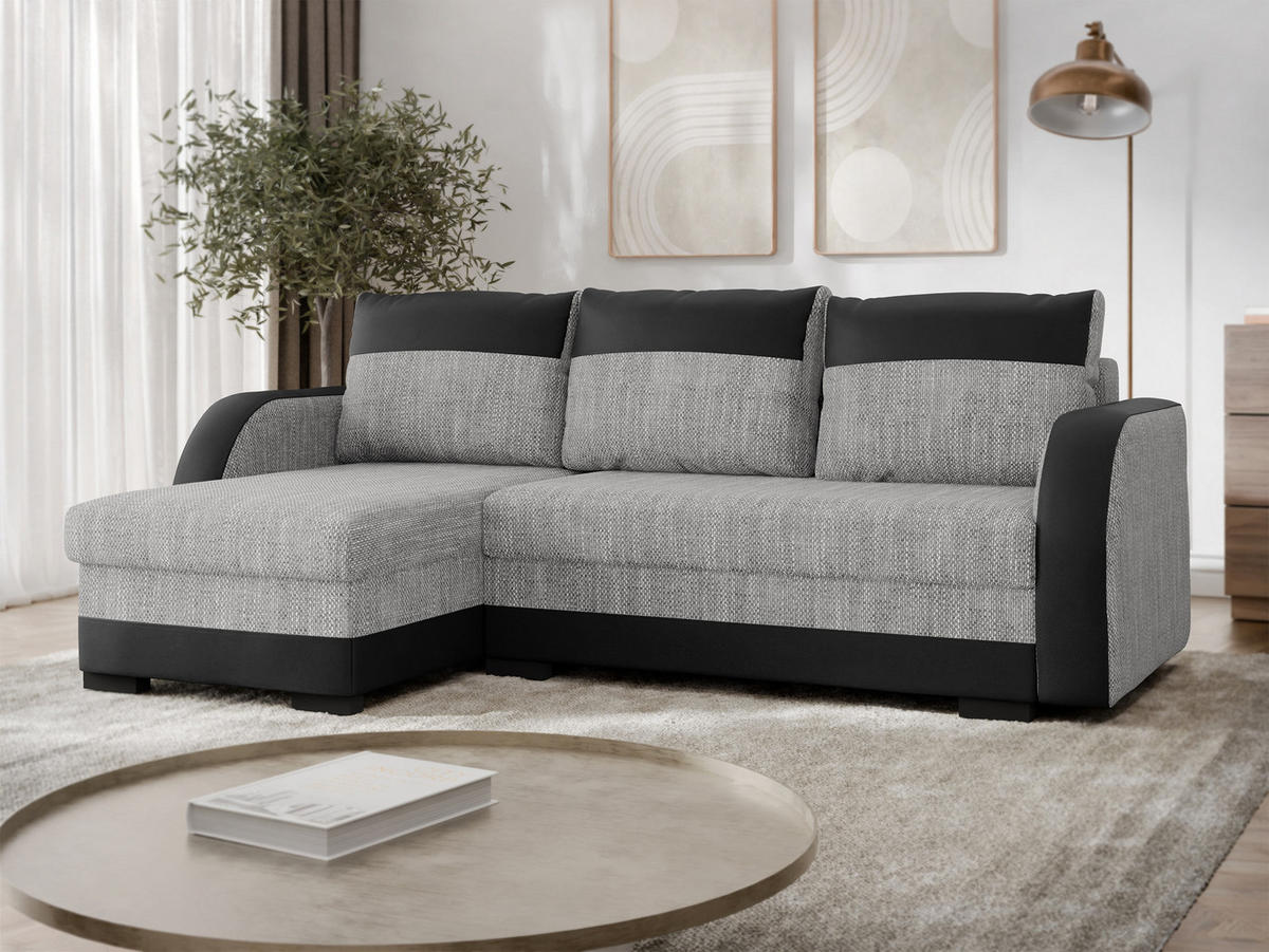 COLTAR Jozef - negru/gri, material textil/lemn (230/140cm) - MIRJAN24