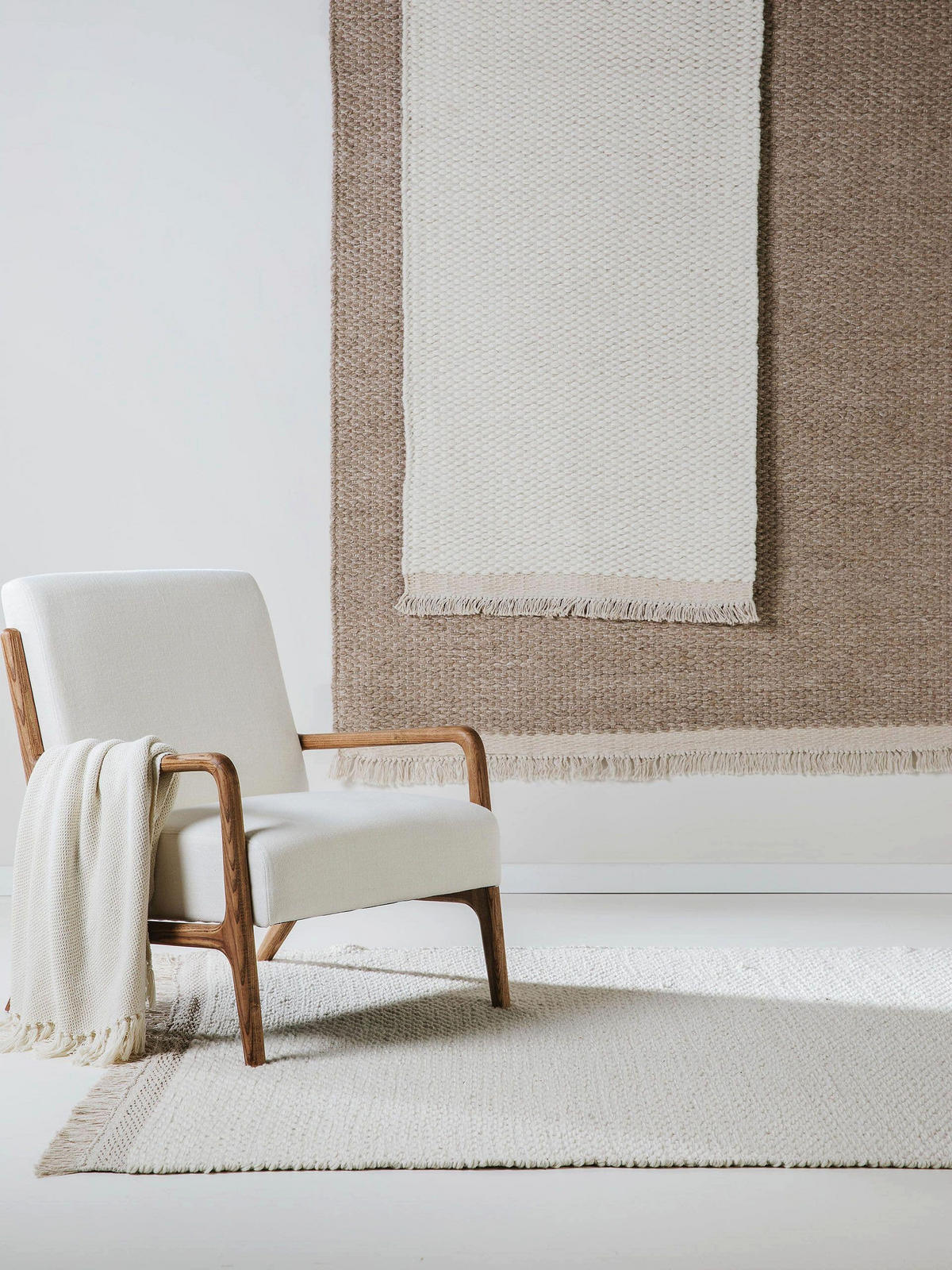 WOLLTEPPICH Lana Beige 160x230 cm - Beige, Textil (160/230cm) - benuta Pure