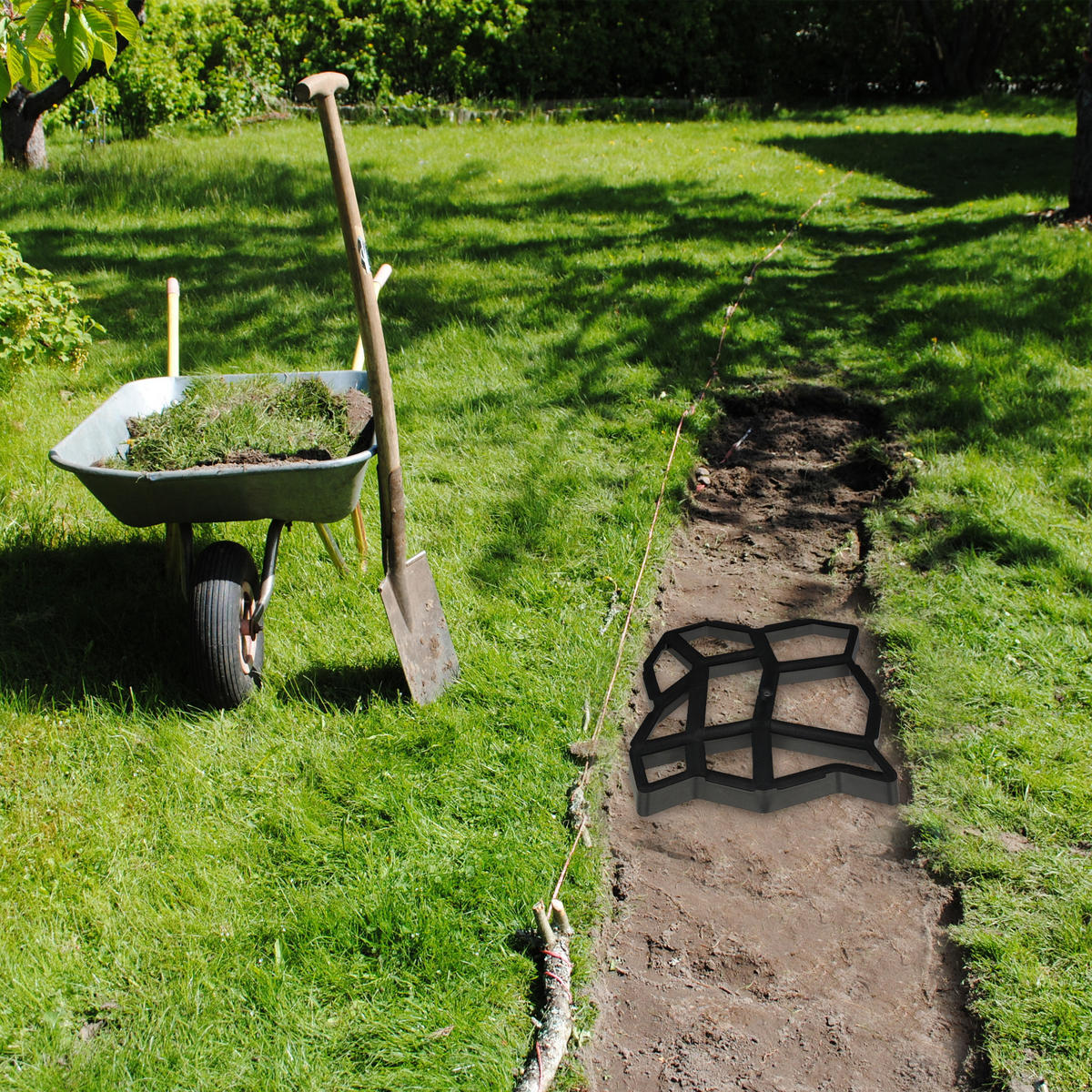 PFLASTERFORM - Schwarz, Kunststoff (42/4/42cm) - Relaxdays