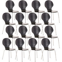 BESUCHERSTUHL 16er Set Holz schwarz - Schwarz, Holz (43/86/45cm) - CLP