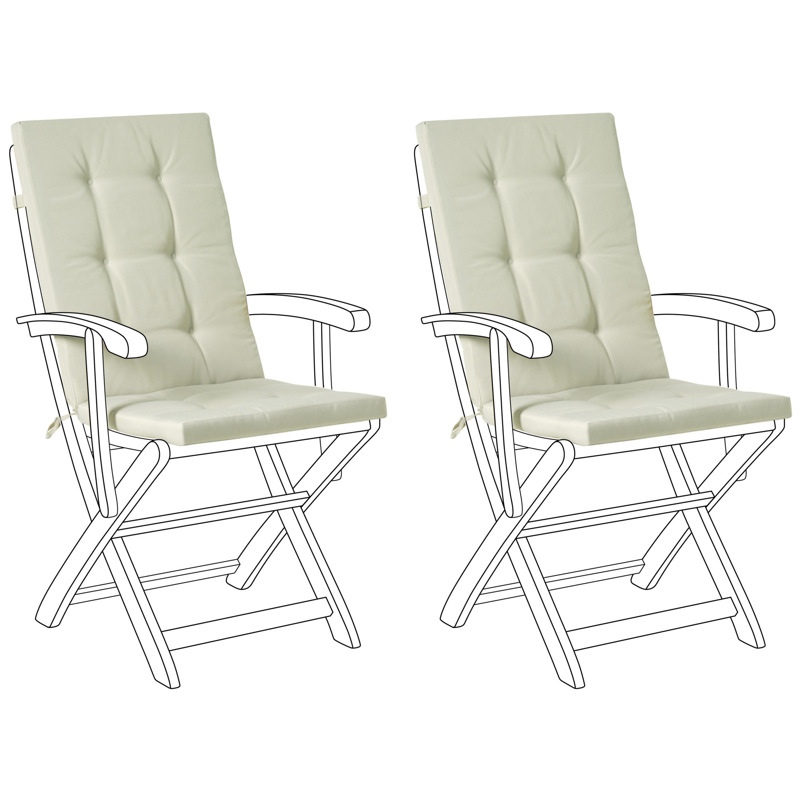 Sitzauflagen 2er-Set Hellgrün 42/95 cm Maui Premium - Hellgrün, Textil (95/5/42cm) - Beliani