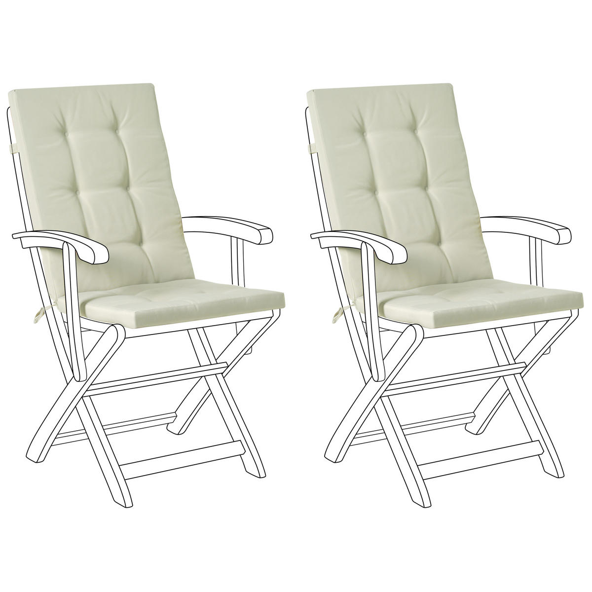 Sitzauflagen 2er-Set Hellgrün 42/95 cm Maui Premium - Hellgrün, Textil (95/5/42cm) - Beliani